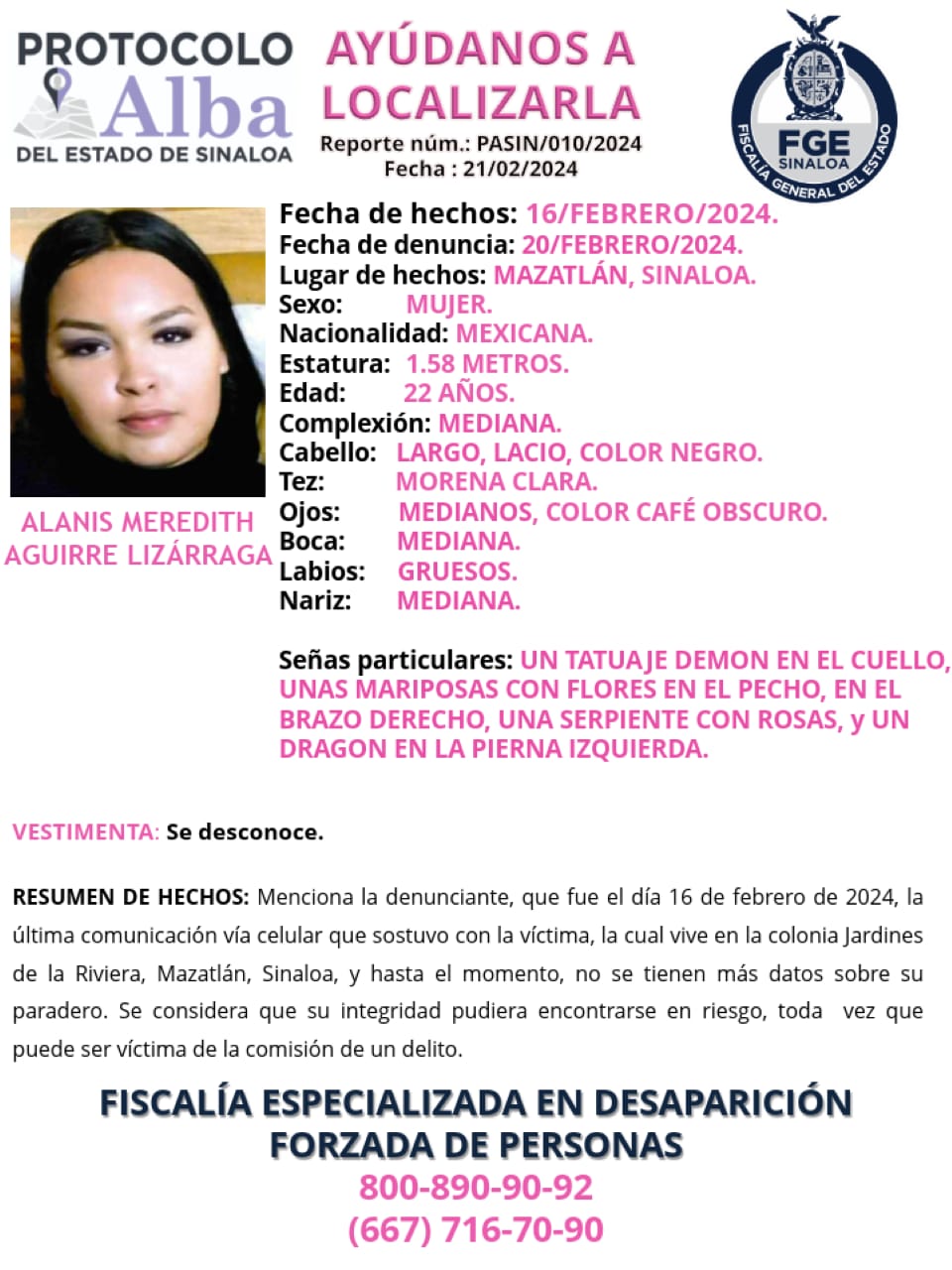 Buscan a joven mujer desaparecida en Mazatlán | Noticiero Altavoz